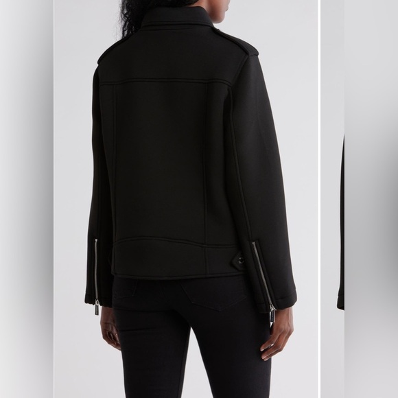Michael Kors Black Asymmetric Zip Moto Jacket/size M - Picture 3 of 4